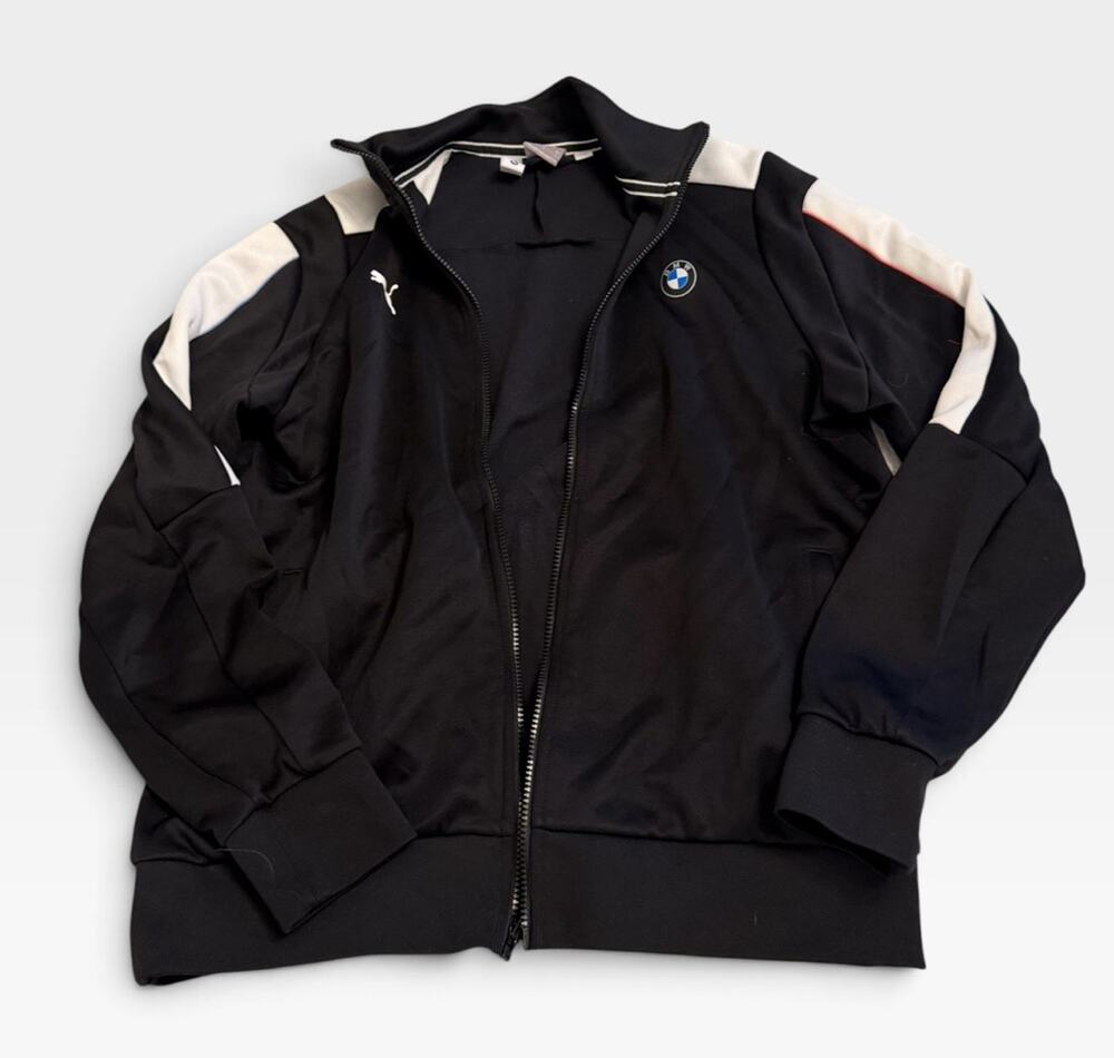 PUMA BMW Track Jacket Motorsport Full Zip Size Large Black 3247/8